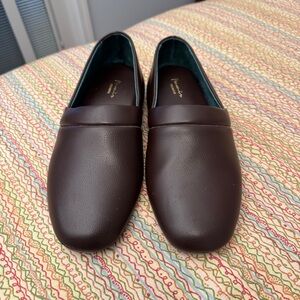 Pamir Men's Genuine Leather Slippers Memory Foam Insole Leather Outsole 10W